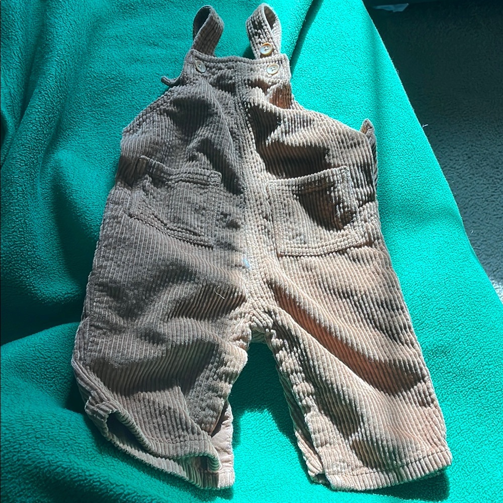 B30 Little Co Caramel Color Corduroy Overalls— unisex, 6 months